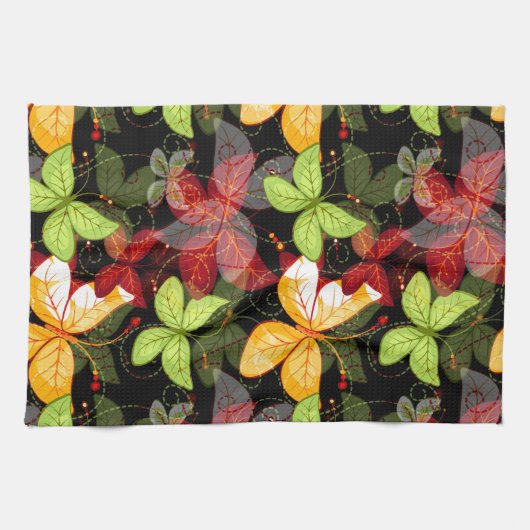 Dunkles Herbst-Muster Handtuch (Horizontal)