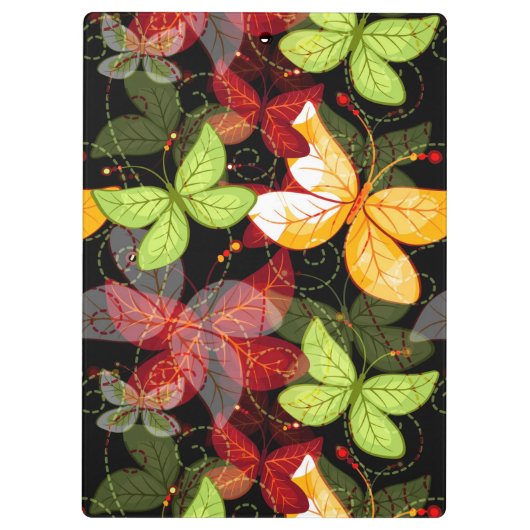 Dunkles Herbst-Muster Klemmbrett (Rückseite)