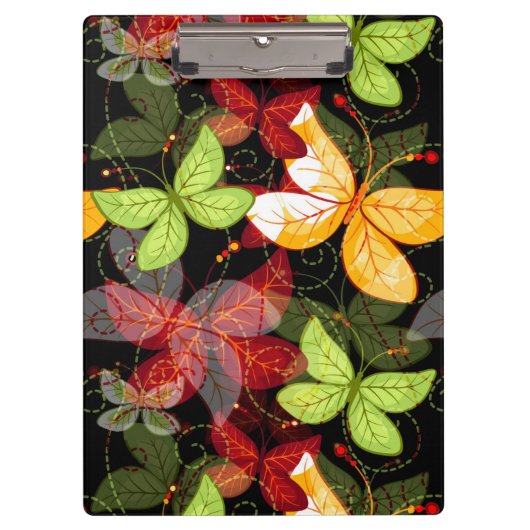 Dunkles Herbst-Muster Klemmbrett (Vorderseite)