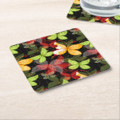 Dunkles Herbst-Muster Rechteckiger Pappuntersetzer (angewinkelt)