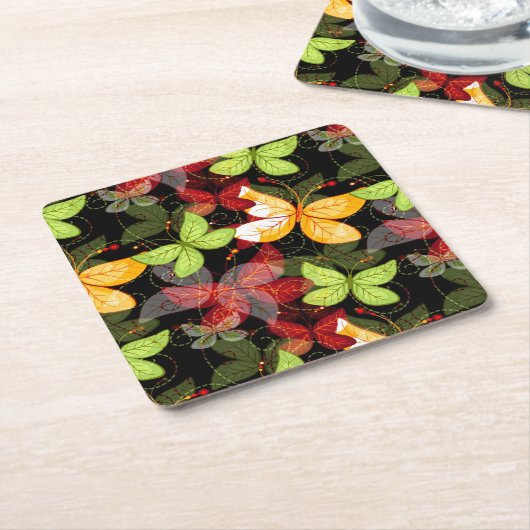 Dunkles Herbst-Muster Rechteckiger Pappuntersetzer (angewinkelt)