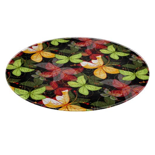 Dunkles Herbst-Muster Schneidebrett (Ecke)