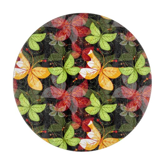 Dunkles Herbst-Muster Schneidebrett (Vorderseite)