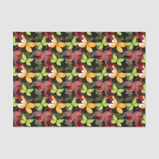 Dunkles Herbst-Muster Seidenpapier (Vorderseite)