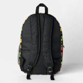 Dunkles Herbstmuster Bedruckter Rucksack (Rückseite)