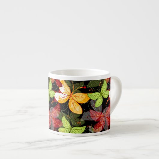 Dunkles Herbstmuster Espressotasse (Vorderseite Rechts)