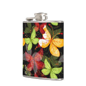 Dunkles Herbstmuster Flachmann (Links)
