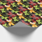 Dunkles Herbstmuster Geschenkpapier (Ecke)