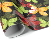 Dunkles Herbstmuster Geschenkpapier (Rolleneckpunkt)