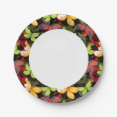 Dunkles Herbstmuster Pappteller (Vorderseite)