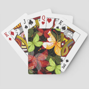 Dunkles Herbstmuster Spielkarten