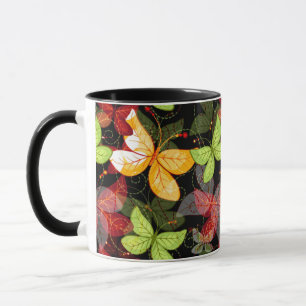 Dunkles Herbstmuster Tasse
