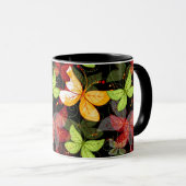 Dunkles Herbstmuster Tasse (VorderseiteRechts)