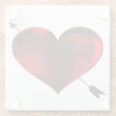 Dunkles Herz mit Gold Arrow Glass Untersetzer (Rückseite)