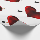 Dunkles Herz mit Gold-Bogenpapier Geschenkpapier (Ecke)