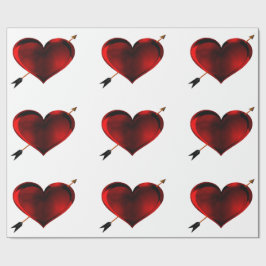 Dunkles Herz mit Gold-Bogenpapier Geschenkpapier