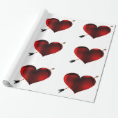 Dunkles Herz mit Gold-Bogenpapier Geschenkpapier (Ungerollt)