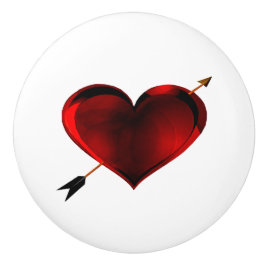 Dunkles Herz mit Goldrausch, Ziehen, Stift Keramikknauf