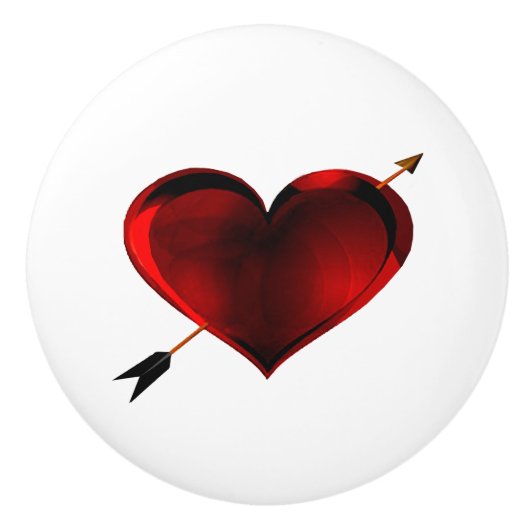 Dunkles Herz mit Goldrausch, Ziehen, Stift Keramikknauf (Vorderseite)