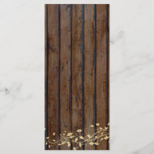 Dunkles Hochzeits-Programm-Menü Browns hölzernes Programm