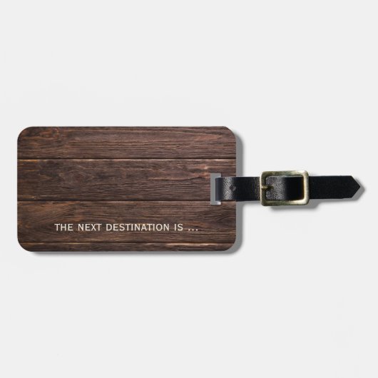 Dunkles Holz für seinen Gepäckträger Gepäckanhänger (Vorderseite horizontal)