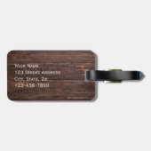 Dunkles Holz für seinen Gepäckträger Gepäckanhänger (Rückseite horizontal)