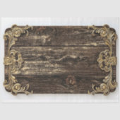 Dunkles Holz, Gold Scroll Verzierung AN4 Decoupage Seidenpapier (Vorderseite)