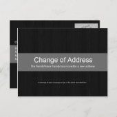 Dunkles Holz & Graue Adressenänderung Postkarte (Vorne/Hinten)