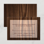 Dunkles Holz Land Hochzeitskarte RSVP Karte (Vorne/Hinten)