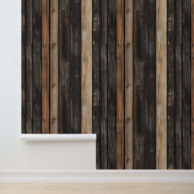 Dunkles Holz Muster Tapete (Anwendung)