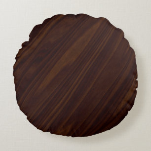 Dunkles Holz Rundes Kissen