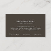 Dunkles Holz rustikal braun Logo-Visitenkarten Visitenkarte (Rückseite)