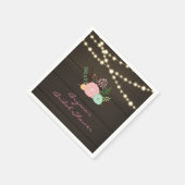 Dunkles Holz & Rustikale Flora & Lights Napkins Serviette (Ecke)