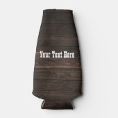 Dunkles Holz Rustikaler Western Look Flaschenkühler (Vorderseite)