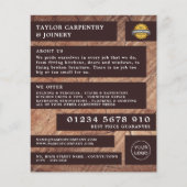 Dunkles Holz, Tischlerei, Tischlerwerbung Flyer (Vorne)