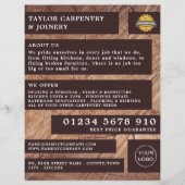 Dunkles Holz, Tischlerei, Tischlerwerbung Flyer (Vorne)