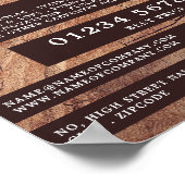 Dunkles Holz, Tischlerei, Tischlerwerbung Poster (Ecke)