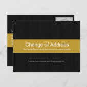 Dunkles Holz und gelbe Adressenänderung Postkarte (Vorne/Hinten)
