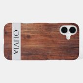 dunkles Holz und moderne Personalisierung iPhone Hülle (Rückseite (Horizontal))