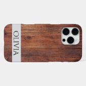 dunkles Holz und modernes personalisiertes iPhone Hülle (Rückseite (Horizontal))