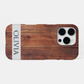 dunkles Holz und modernes Personalisiertes iPhone Hülle (Rückseite (Horizontal))