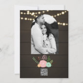 Dunkles Holz und rustikale, florale BRIDAL SHOWER Einladung (Rückseite)