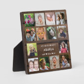 Dunkles Holz Wir Liebe Sie Abuela 14 Foto Collage Fotoplatte (Vorderseite)