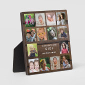 Dunkles Holz Wir Liebe Sie Gigi 14 FotoCollage Fotoplatte (Vorderseite)