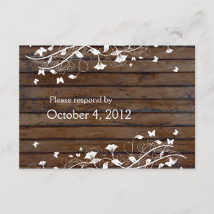 Dunkles hölzernes UAWG Browns mit Umschlag RSVP Karte