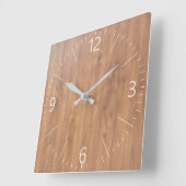 Dunkles Holzmuster Quadratische Wanduhr (Winkel)