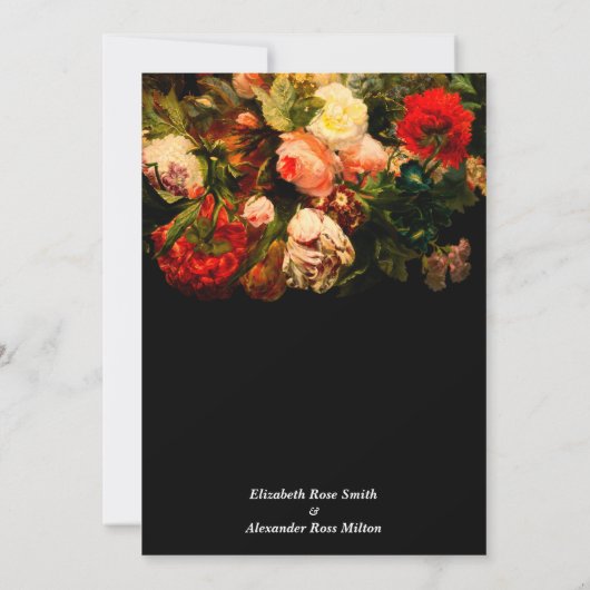 Dunkles hübsches, elegantes Probe Einladung (Rückseite)