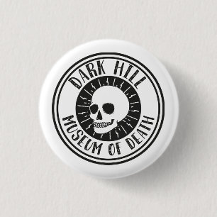 Dunkles Hügel-Museum des Todesschädel-Knopfes Button
