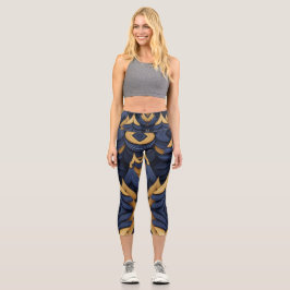 Dunkles Indigo: Eine auffällige Hintergrundoption Capri Leggings