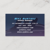 Dunkles Indigoblau Automobilmonogramm Visitenkarte (Rückseite)